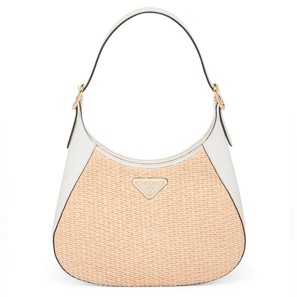 Prada Triangle-Logo Woven Cleo Shoulder Bag - Picture 1 of 15